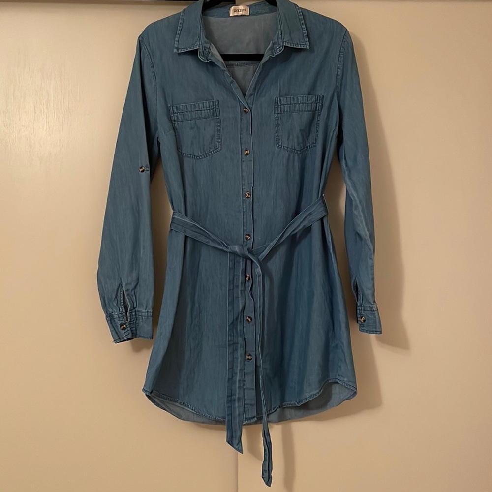 Dizzire cotton button down shirt dress